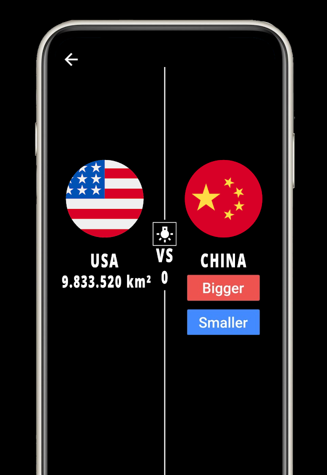 #1. Higher or Lower : Country Area (Android) 来自: Rouvie