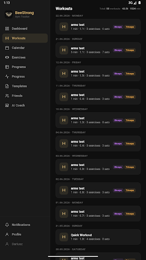 BeeStrong - Gym Tracker screenshot 9
