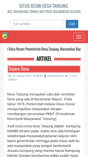 Android application Desa Tanjung screenshort