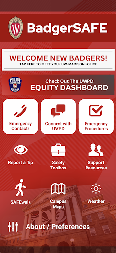 Android application BadgerSAFE screenshort