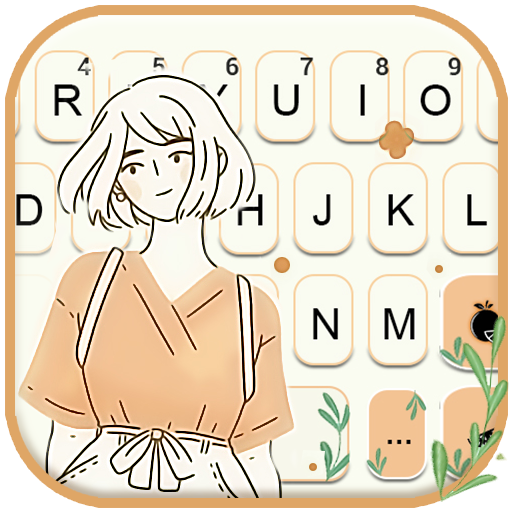 Sketch Shy Girl Keyboard Backg logo