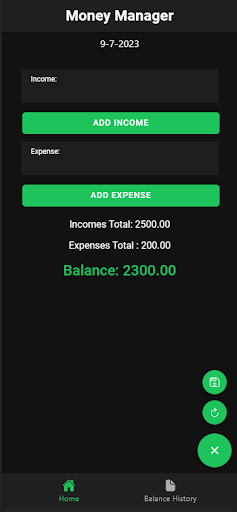 Android application Money Manager screenshort
