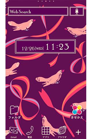 Android application 小鳥とリボン レトロな壁紙きせかえ screenshort