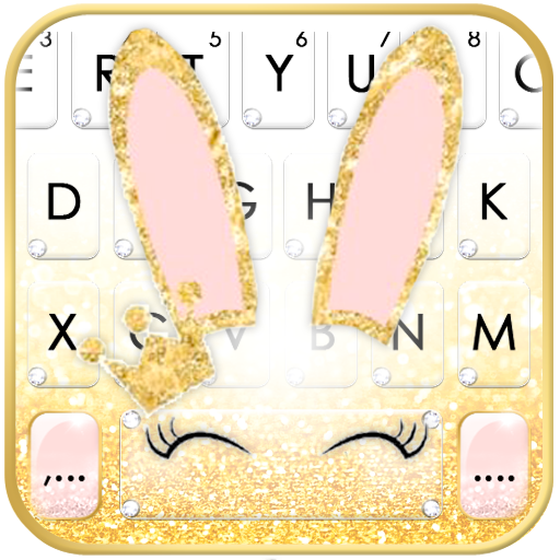 Gold Glitter Bunny Keyboard Th 1.0 Icon