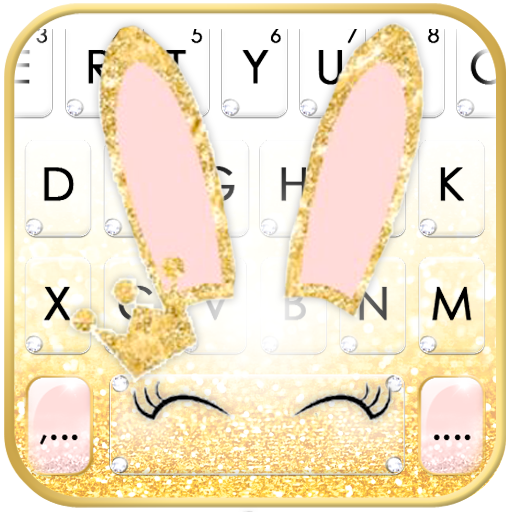 Gold Glitter Bunny Keyboard Th logo