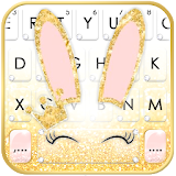 Gold Glitter Bunny Keyboard Theme icon