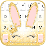 Gold Glitter Bunny Keyboard Theme Apk