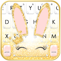 Тема для клавиатуры Gold Glitter Bunny