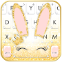 Gold Glitter Bunny Keyboard Th