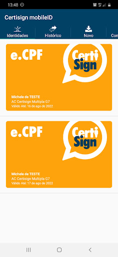 Certisign MobileID Screen 2