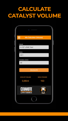 Cerakote Mix Calculator Screenshot