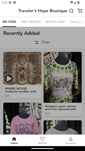 Android application Traveler’s Hope Boutique screenshort
