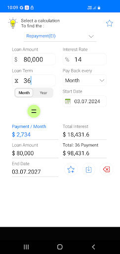 Android application Loan Calculator screenshort