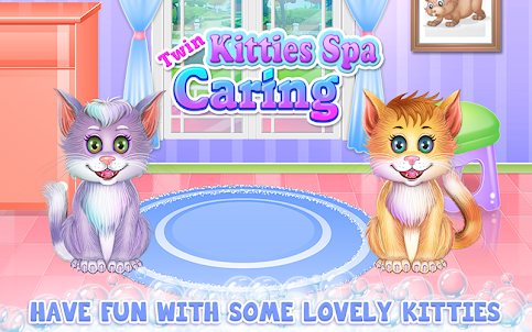 Twin Kitties Spa Caring