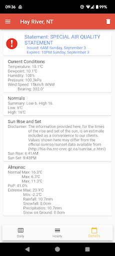 Canadian Weather Screen 3
