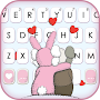 Bunny Couple Love Keyboard Bac