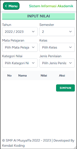 Android application SMP Al Musyaffa Kendal screenshort