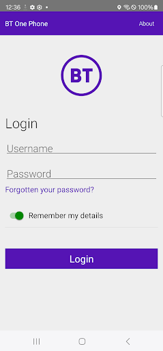 BT One Phone Mobile App Screen 2