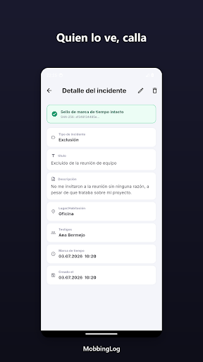 MobbingLog: Acoso laboral screenshot 2