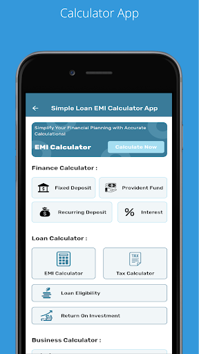 Simple Loan EMI Calculator Screenshot