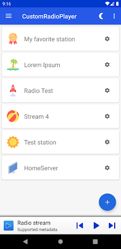 Android application CustomRadioPlayer - Basic URL- screenshort