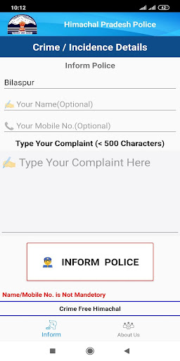Crime Free Himachal Screen 2