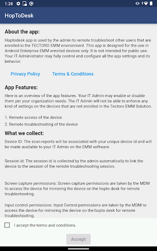 Android application Tectoro Remote screenshort