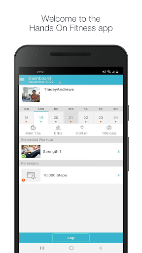 Android application Hands On Fitness screenshort