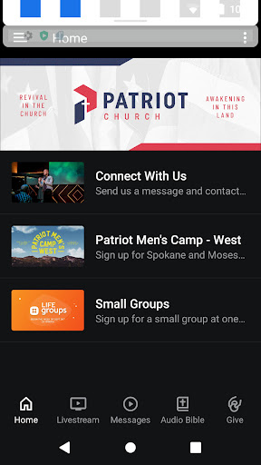 Android application Patriot Church screenshort
