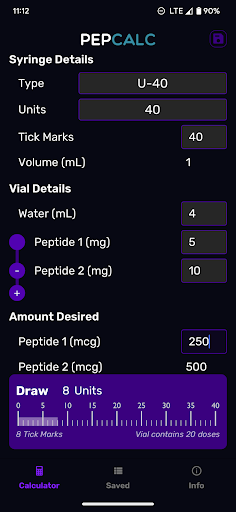 PepCalc: Peptide Calculator Screen 3