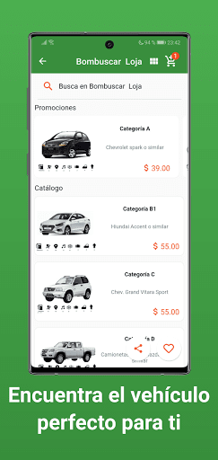 Bombuscar Rent a Car Screen 2
