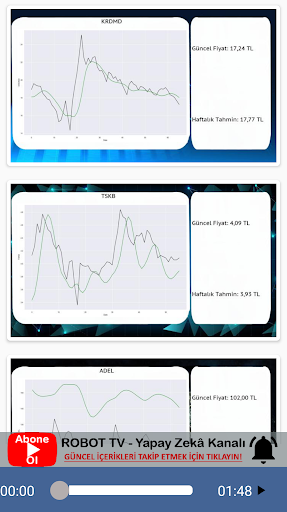 Android application Hisse Tahmin Yapay Zekâ screenshort