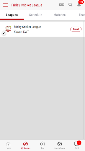 Friday Cricket League Screen 2