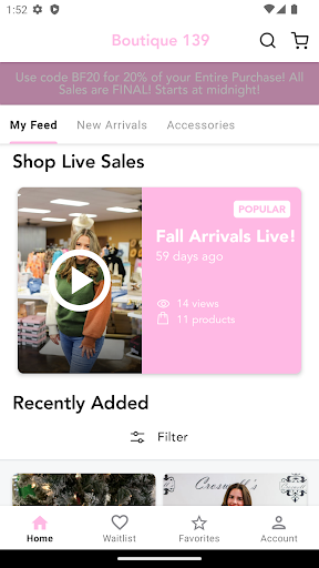 Android application Boutique 139 screenshort