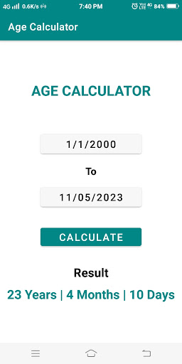 Age Calculator Screen 3