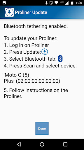 Android application Proliner Update screenshort