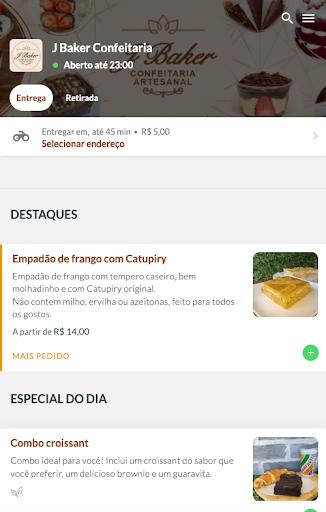 Android application J BAKER CONFEITARIA screenshort