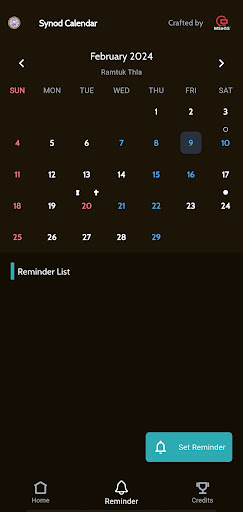 Synod Calendar Screen 2
