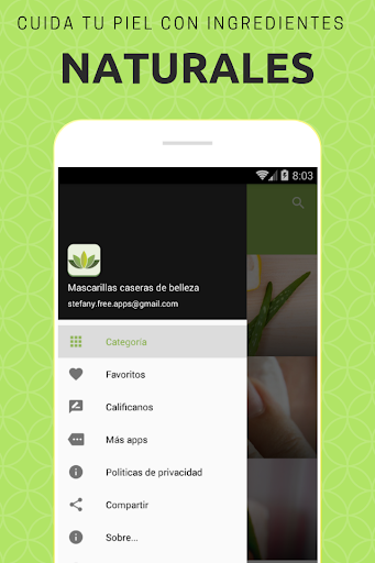 Android application Mascarillas caseras de belleza screenshort