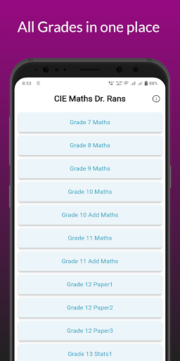 Android application CIE Maths Dr. Rans screenshort