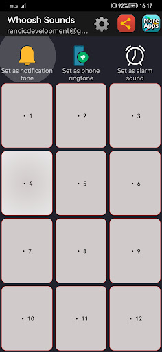 Android application Whoosh Sounds screenshort