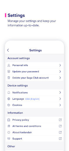 Screenshot of Icelandair