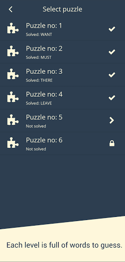 Lingo Themes. The word game Screen 3
