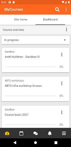 Aalto MyCourses Screen 2