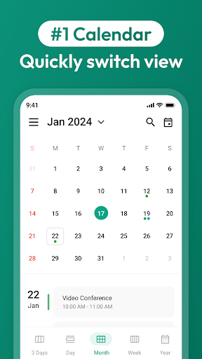Android application Calendar screenshort