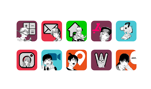 Chainsaw Anime Man Icon Pack