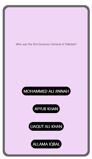 Android application Pakistan Quiz screenshort