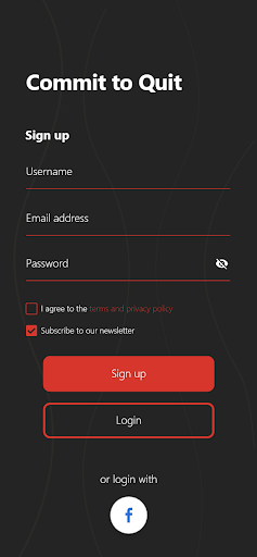 Android application Quit Dipping Bootcamp screenshort