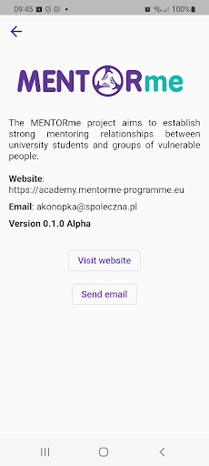 Android application MENTORme Programme EU screenshort