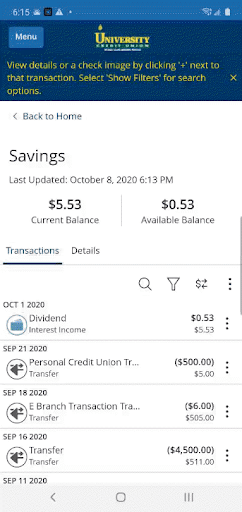 University Credit Union Miami Screen 3